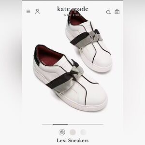Kate Spade Lexi sneakers size 8.5. White with black bow and accents.